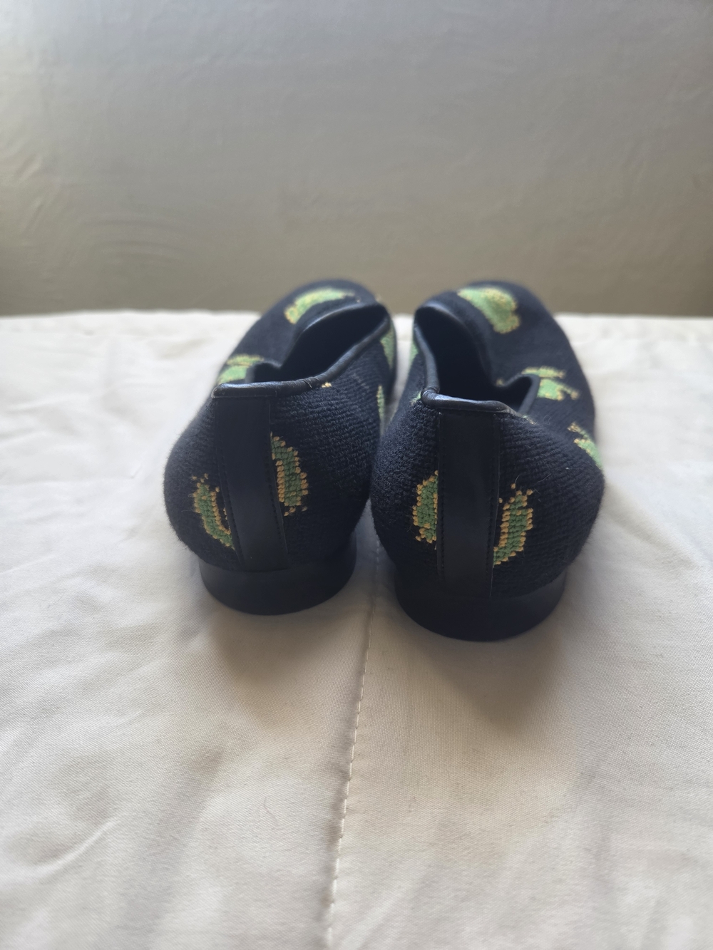ZALO Frog Needlepoint Loafers Black Green Women’s Size 8 - Picture 5 of 5